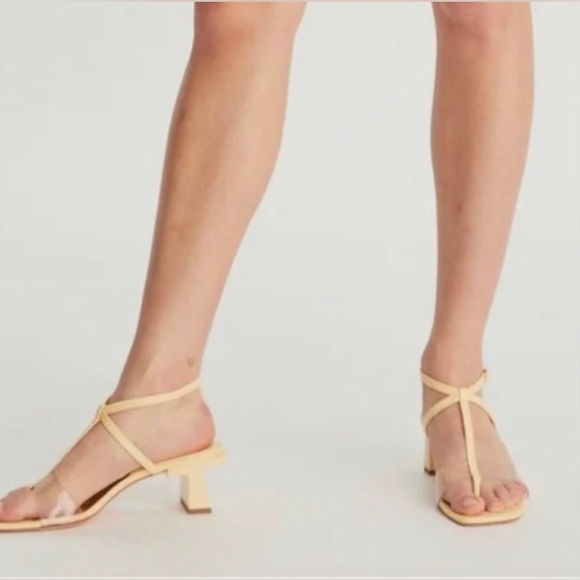 TORY BURCH Strappy lucite heel sandals in Sweet Corn/Clear Size 8 - Picture 8 of 15